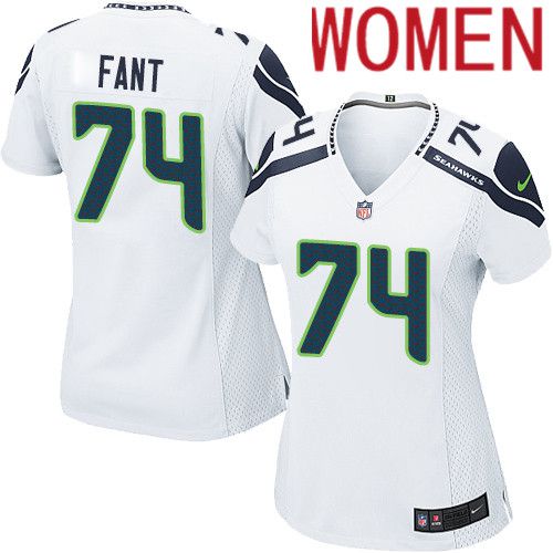 Cheap Women Seattle Seahawks 74 George Fant Nike White Game NFL Jersey